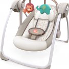 Ingenuity Soothe 'N Delight Compact Portable 6-Speed Plush Baby Swing with Music