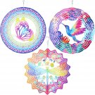 3 Pack Stainless Steel Wind Spinner Butterfly Dragonfly Hummingbird for Yard and