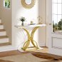 Gold Console Table, Modern Hallway Table for Entryway, 40 Inch Entryway Tables N
