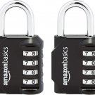 4-Digit Combination Padlock, Black, 2-Pack