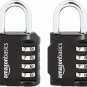 4-Digit Combination Padlock, Black, 2-Pack
