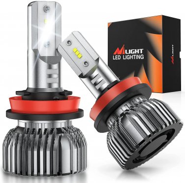 Nilight H11 LED Headlight Bulbs, 350% Brighter, 50W 10000Lm Headlamp Bulbs, Mini