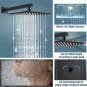Matte Black Rainfall Shower System 12 Inch Shower Head Combo Set with Handheld S