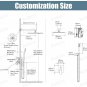 Matte Black Rainfall Shower System 12 Inch Shower Head Combo Set with Handheld S