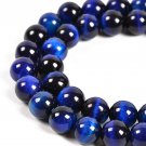 45Pcs 8Mm Natural Sapphire Tiger'S Eye Gemstone round Spacer Loose Stone Beads f