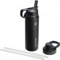 Double Wall Vacuum Insulated Stainless Steel Water Bottle with Two Lids, 24 Ounc