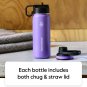Double Wall Vacuum Insulated Stainless Steel Water Bottle with Two Lids, 24 Ounc