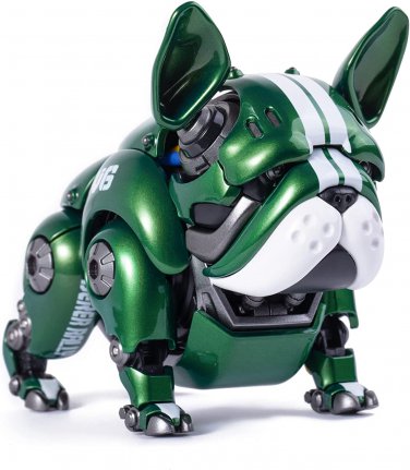 Bulldog Robot Garage Kit, 6.1'' Adjustable Action Robot Dog Toys, Fashionista An