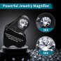 30X 60X Illuminated Jewelers Loupe Magnifier, Foldable Jewelry Magnifier with Br