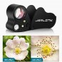 30X 60X Illuminated Jewelers Loupe Magnifier, Foldable Jewelry Magnifier with Br