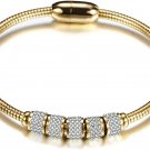 Stainless Steel Cubic Zircon Snake Chain Bangle Bracelet