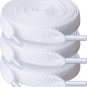 3 Pair Flat Shoe Laces, 5/16" Wide Shoelaces for Athletic Running Sneakers Shoes