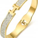 18K Gold Bracelet for Women Stainless Steel with Cubic Zirconia Simulate Diamond