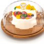 Rotating Cake Stand Wood Cake Stand with Turntable Base and Cover,Cake Display S