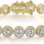 Tennis Bracelet for Women 1 Row 18K Yellow Gold/White Gold Plated 5Mm round Cubi