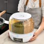 Cereal Dispenser Rice Bucket Dispenser 6 Grid 360° Rotating Rice Container Autom