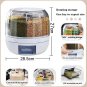 Cereal Dispenser Rice Bucket Dispenser 6 Grid 360° Rotating Rice Container Autom