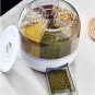 Cereal Dispenser Rice Bucket Dispenser 6 Grid 360° Rotating Rice Container Autom