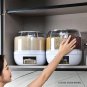 Cereal Dispenser Rice Bucket Dispenser 6 Grid 360° Rotating Rice Container Autom