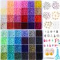 8800+Pcs 4Mm 12/0 48 Colors Glass Seed Beads, Charms Bracelet Jewelry Making Bea