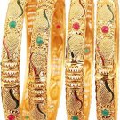 Bangles Indian Rajasthani Handmade Meena Work Gold Plated Ad Size 2.8 Inch Norma