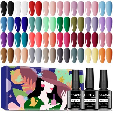 35 PCS Gel Nail Polish Set- Gel Nail Kit with 32 Colors Gel Polish Kit Base Coat