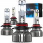 Nilight 9005 9006 Combo LED Headlight Kit, 9005/HB3 High Beam and 9006/HB4 Low B