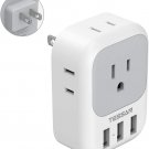 US to Japan Plug Adapter, 2 Prong to 3 Prong Outlet Adapter with 4 AC Outlets 3