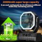 20000Mah Camping Fan with LED Light, Rechargeable Battery Powered Fans for Campi