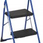 Two, Blue Three Big Folding Step Stool with Rubber Hand Grip