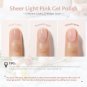 Sheer Light Pink Gel Nail Polish, 16Ml Jelly Milky White Peach Translucent Color