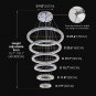 Siljoy Modern Crystal Chandelier Lighting, 6 Ring Chandelier LED Ceiling Lights