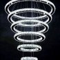 Siljoy Modern Crystal Chandelier Lighting, 6 Ring Chandelier LED Ceiling Lights