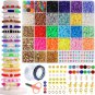 5300 Clay Beads for Bracelets Making Aesthetic Kit with Smiley Face Beads Polyme