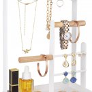 Jewelry Organizer Stand Necklace Holder, 4-Tier Tower Rack with Earring Tray and