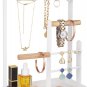 Jewelry Organizer Stand Necklace Holder, 4-Tier Tower Rack with Earring Tray and