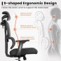 Office Chair Ergonomic Computer Desk Chair Upgrade Adjustable Lumbar Support, Br