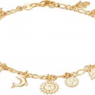 18K Gold Plated Charm Anklet - Made in Brazil