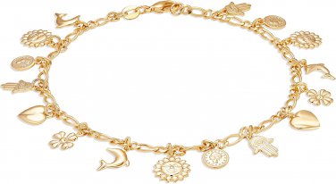 18K Gold Plated Charm Anklet - Made in Brazil