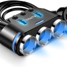 Cigarette Lighter Adapter, Car Charger Adapter 3 Socket Cigarette Lighter Splitt