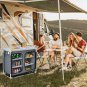 Camping Table with Storage, Aluminum Portable Camp Kitchen Cabinet Table with Ca