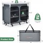 Camping Table with Storage, Aluminum Portable Camp Kitchen Cabinet Table with Ca