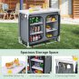 Camping Table with Storage, Aluminum Portable Camp Kitchen Cabinet Table with Ca