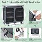 Camping Table with Storage, Aluminum Portable Camp Kitchen Cabinet Table with Ca