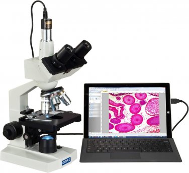 40X-2500X Digital Lab Trinocular Compound LED Microscope with USB Digital Camera