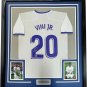 Framed Autographed/Signed Vini Vinicius Jr. 33X42 Real Madrid White Soccer Jerse
