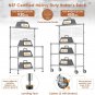 Kitchen Bakers Rack, NSF Certified 4-Tier Microwave Stand with Wheels 20 S-Hooks