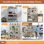 Kitchen Bakers Rack, NSF Certified 4-Tier Microwave Stand with Wheels 20 S-Hooks