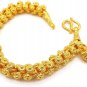 Heart Pikun Flower Lai ai Gold Plated Bangle 22K 24K ai Baht Yellow Gold Filled