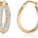 18K Gold Plated inside Out Crystal Hoop Earrings for Women